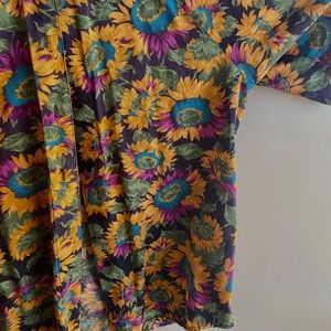 Thrifted bright sunflower oversized button down
